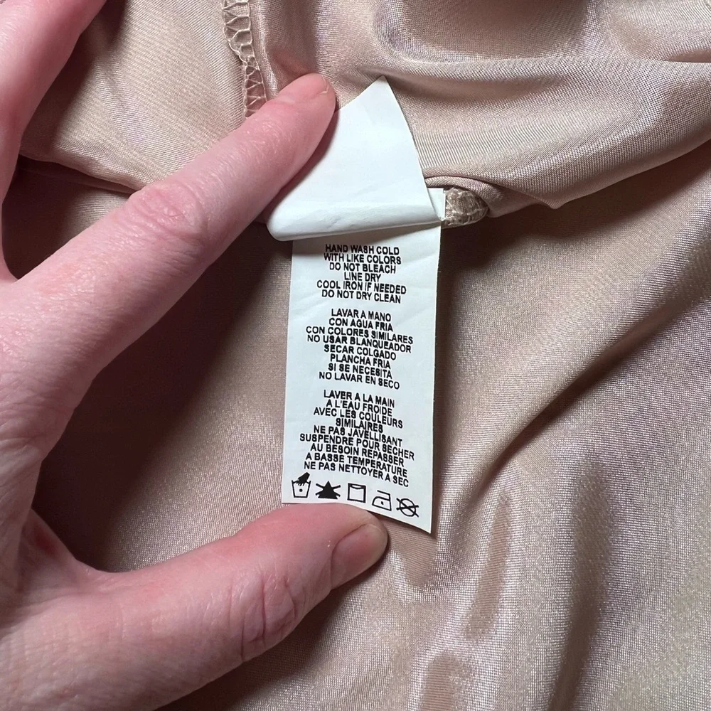 Vintage 90s Bebe Satin Cowl Midi Slip Dress, size XS, Minimalist RetroGlam NYE - Picture 4 of 9